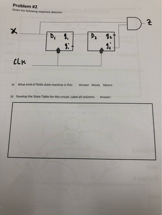 (Solved) : Problem 2 Given Following Sequence Detector Dz ...