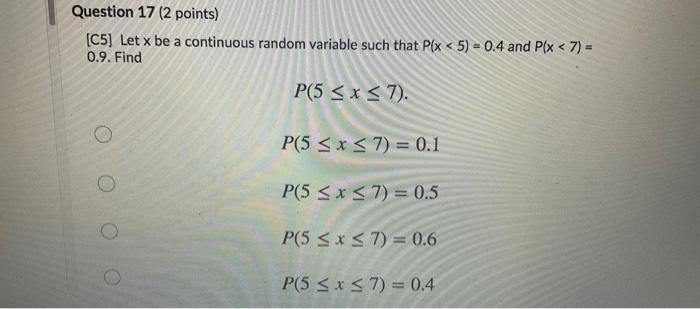 Solved [C4] Find the variance of random variable x with the | Chegg.com