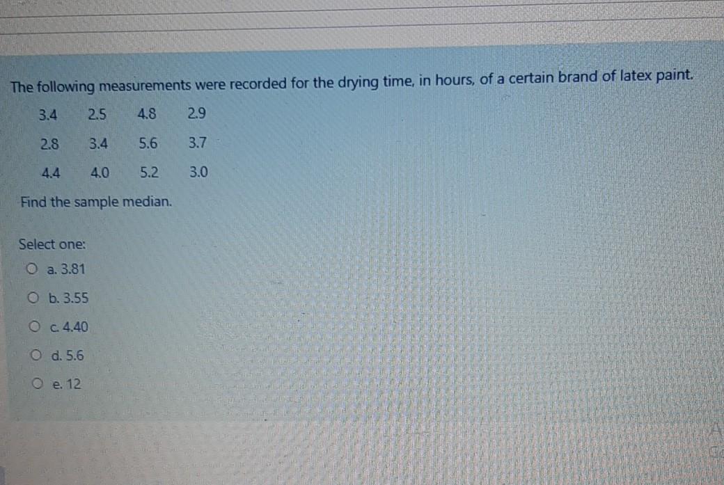 Solved The following measurements were recorded for the