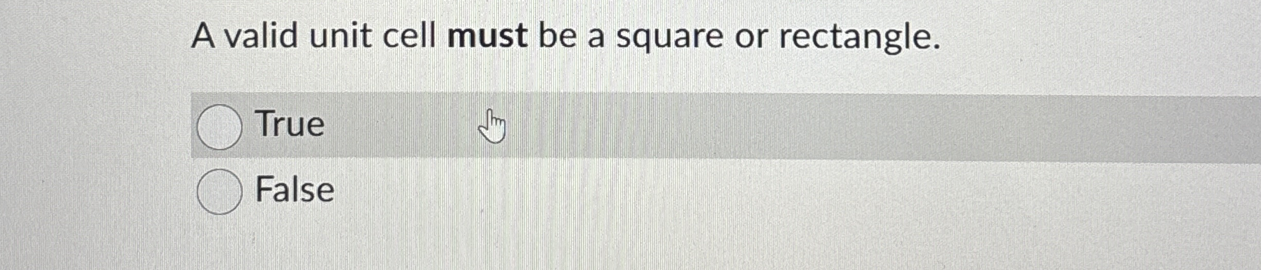 A valid unit cell must be a square or rectangle. | Chegg.com