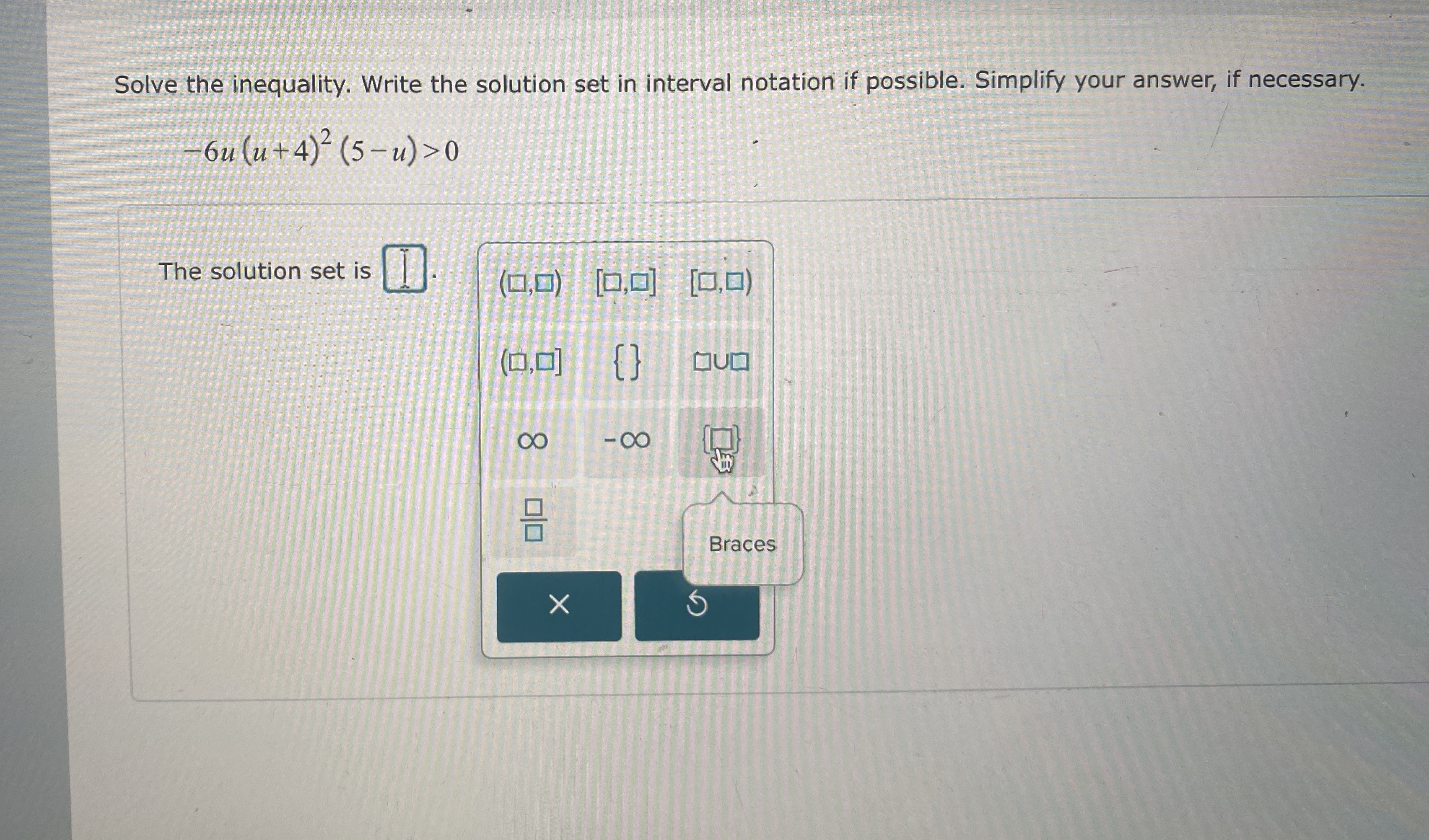 [Solved] Solve the inequality. Write the solution set in in