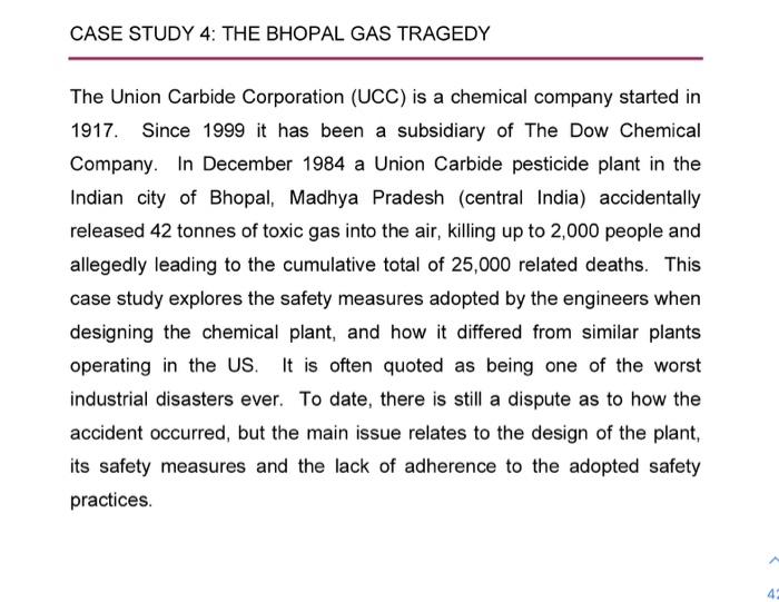 write a case study report on bhopal gas tragedy