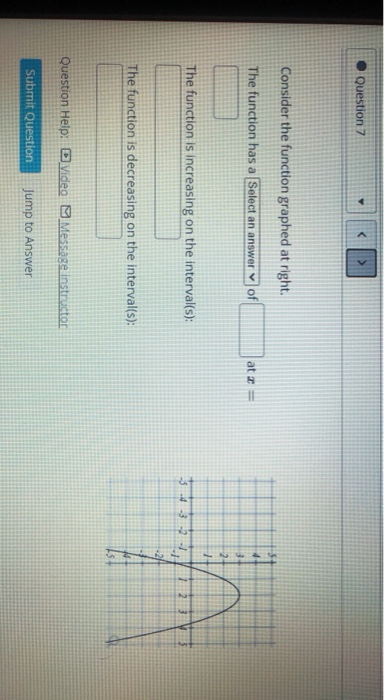 Solved Question 1 > Consider the function graphed to the | Chegg.com
