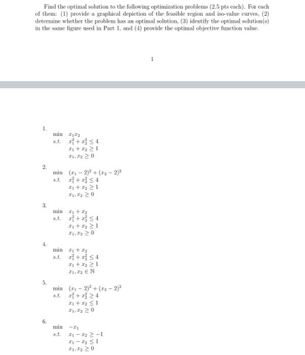 Solved Find the optimal solution to the following | Chegg.com