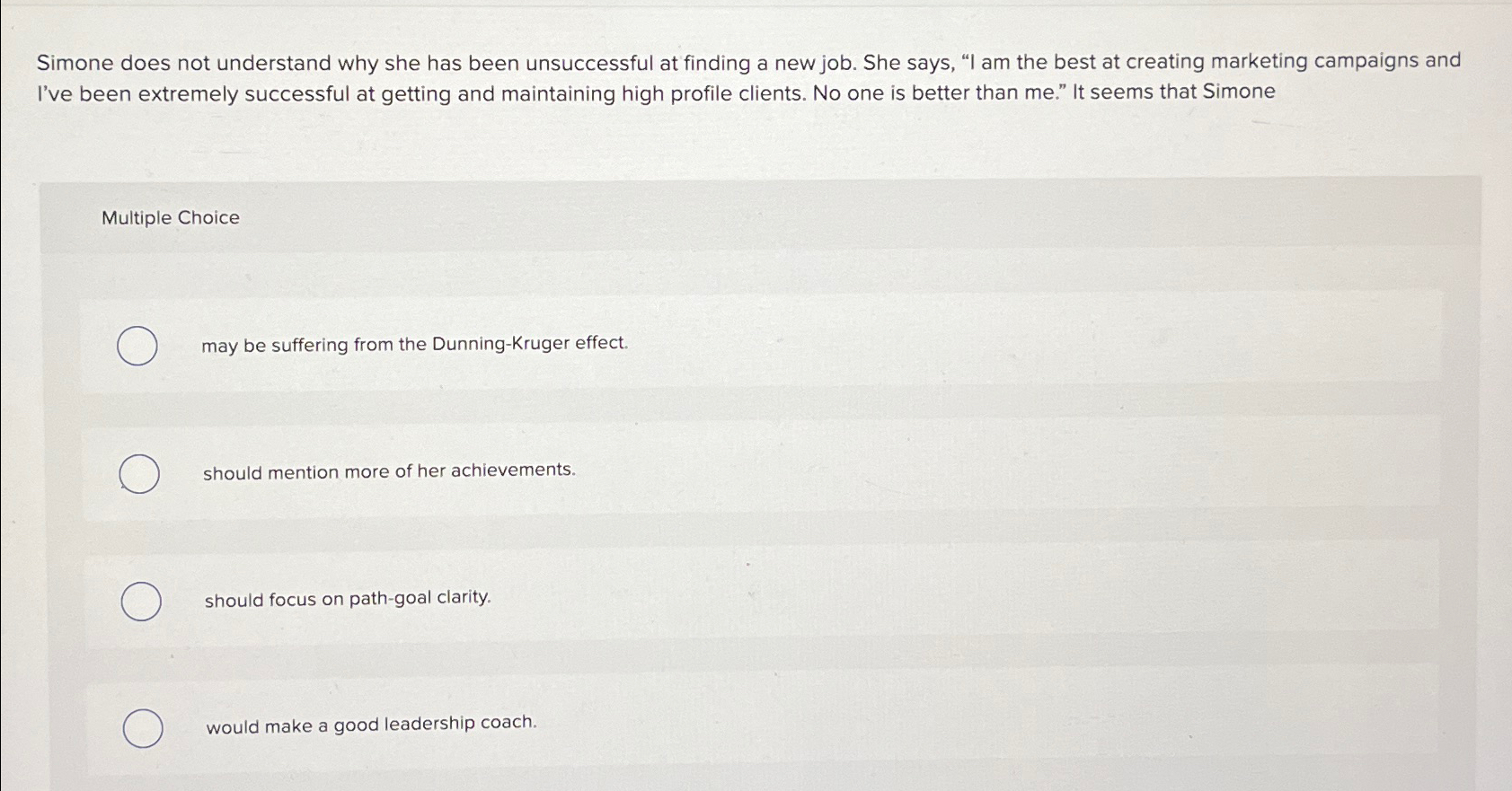 Solved Simone does not understand why she has been | Chegg.com