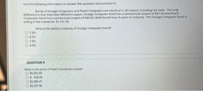 Solved Use the following information to answer this question | Chegg.com