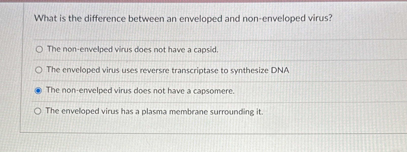 Solved What is the difference between an enveloped and | Chegg.com