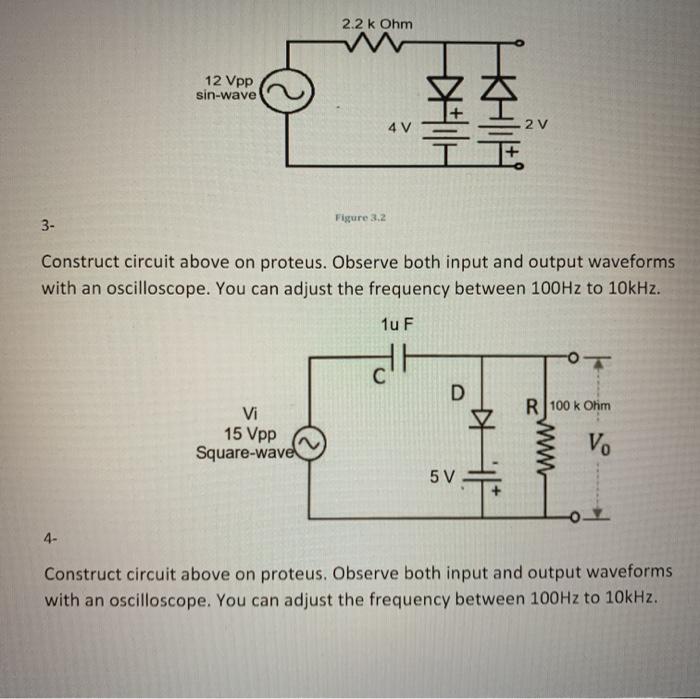2.2 k Ohm 12 Vpp sin-wave & 左 4V 2 V Figure 3.2 3- | Chegg.com