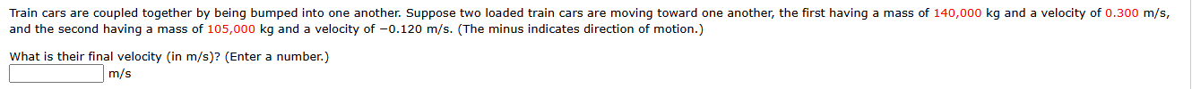 Solved Train cars are coupled together by ﻿being bumped into | Chegg.com