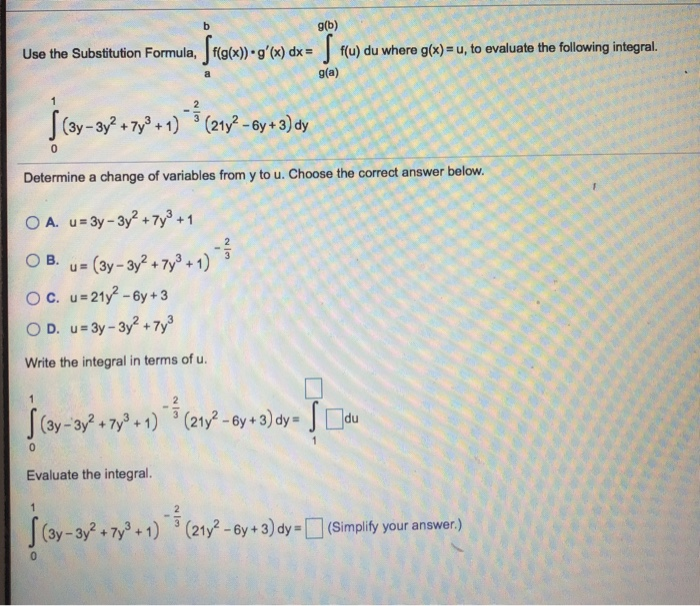 Solved G B Use The Substitution Formula F G X G X Dx Chegg Com