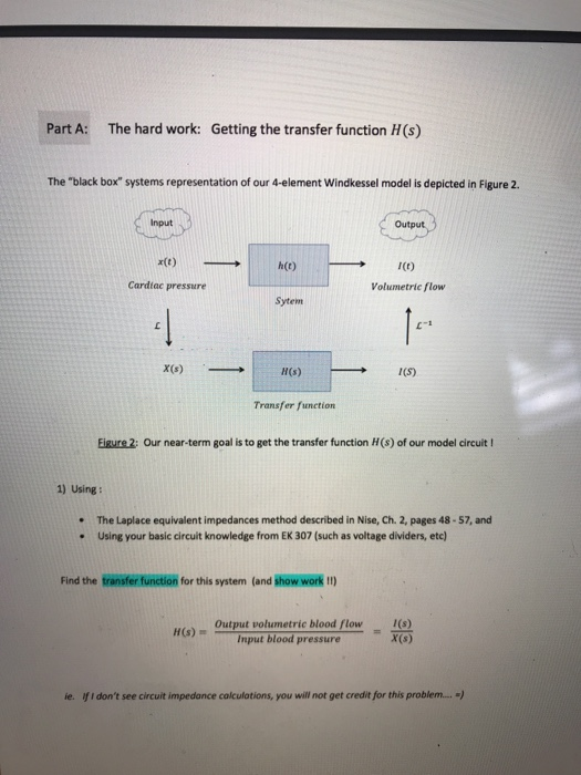 Solved Our "circuit" problem The 4element Windkessel model