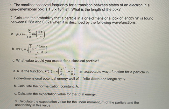 Solved 1. The smallest observed frequency for a transition | Chegg.com