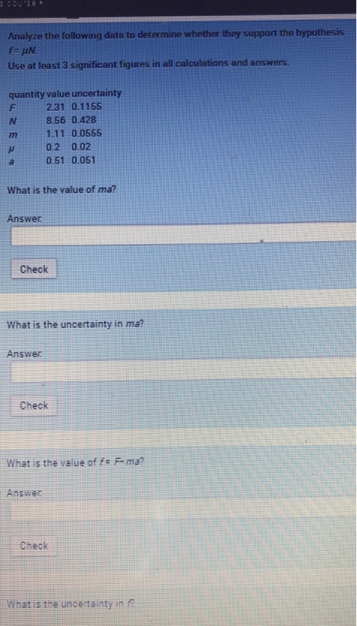 Solved Analyze the following data to determine whether they | Chegg.com