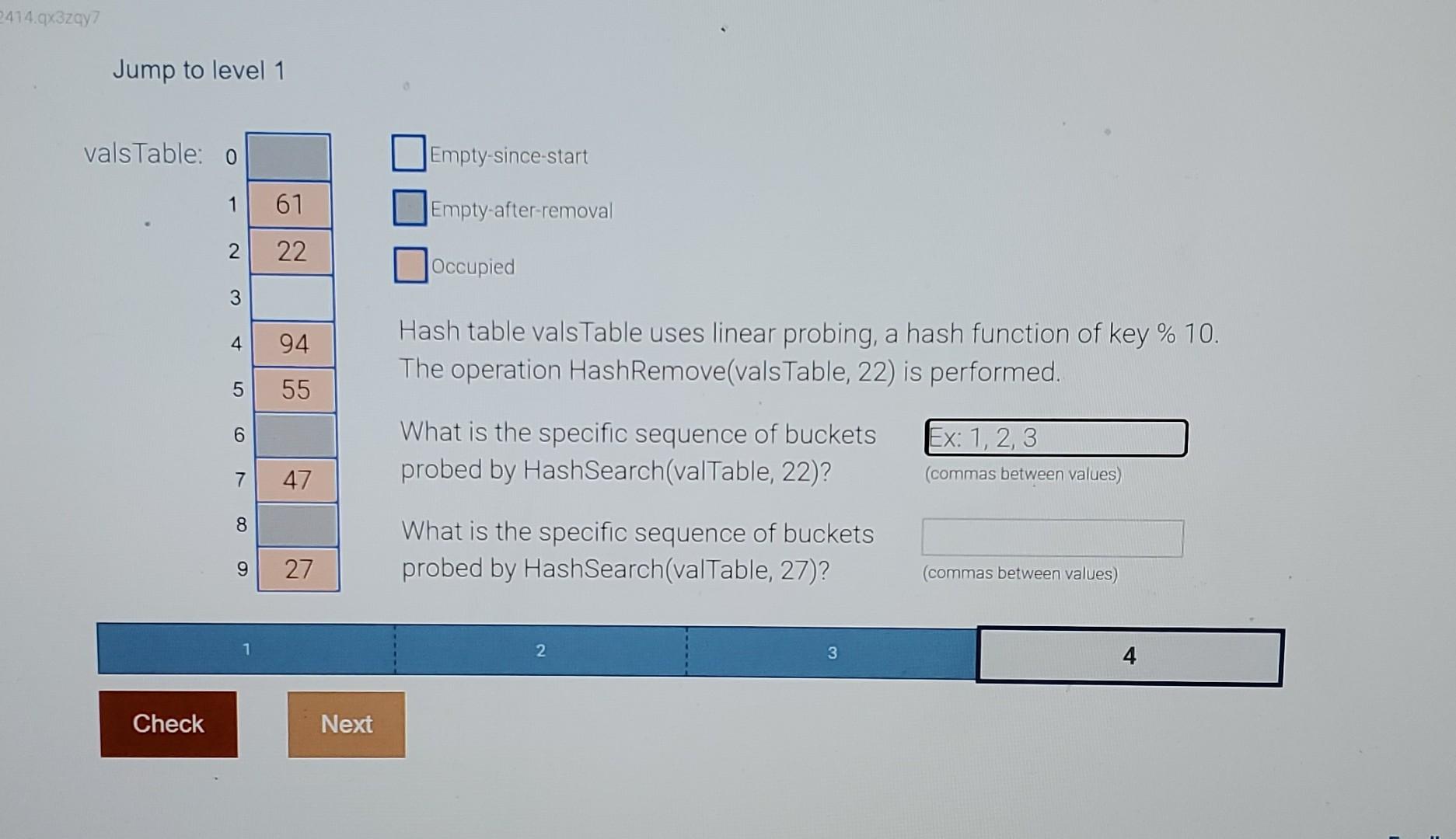 Solved 2414.qx3zqy7 Jump To Level 1 ValsTable: O 1 2 3 Check | Chegg.com