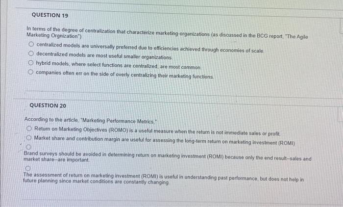 Solved In terms of the degree of centralization that | Chegg.com