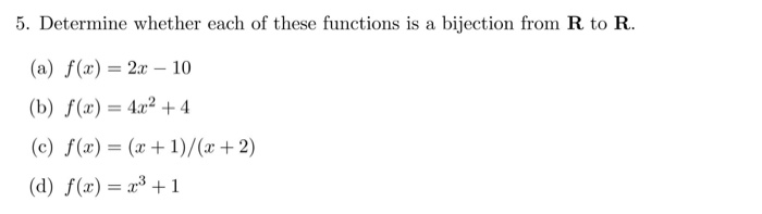 Solved 5 Determine Whether Each Of These Functions Is A 6071