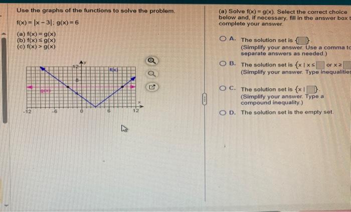 Solved Use the graphs of the functions to solve the problem. | Chegg.com