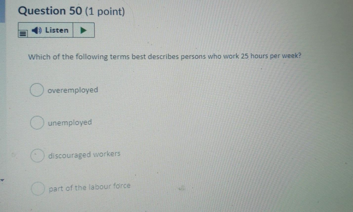 Solved Question 41 (1 point) Listen Which of the following | Chegg.com