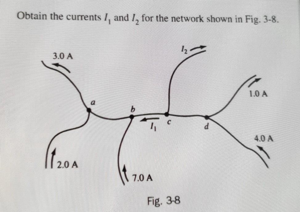 Solved Obtain the currents I, and I, for the network shown | Chegg.com