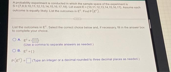 Solved A probability experiment is conducted in which the | Chegg.com