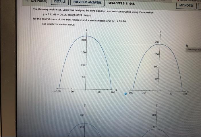 Solved Points) DETAILS PREVIOUS ANSWERS SCALCET8 3.11.048. | Chegg.com