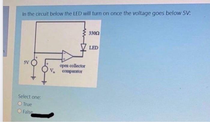 Solved In the circuit below the LED will turn on once the | Chegg.com