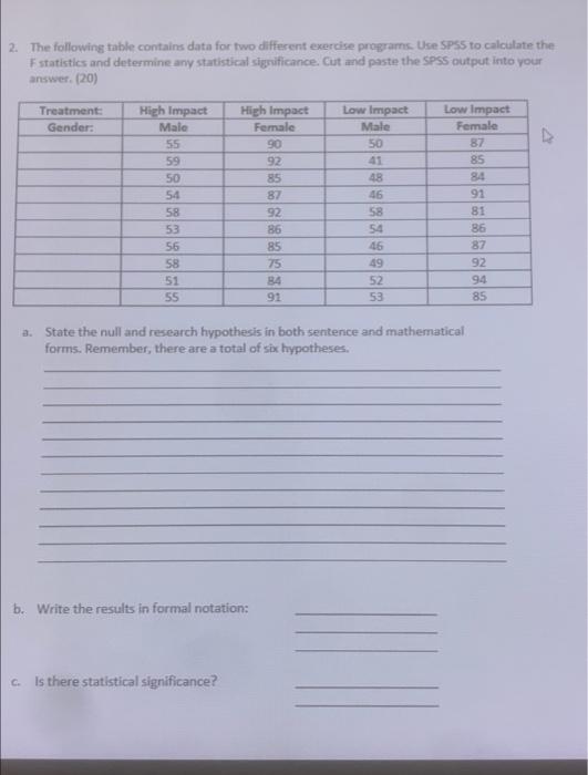 Solved 2. The following table contains data for two | Chegg.com