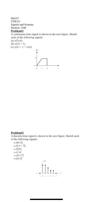 Solved Problem: Find The Convolution Of The Two Signals In | Chegg.com