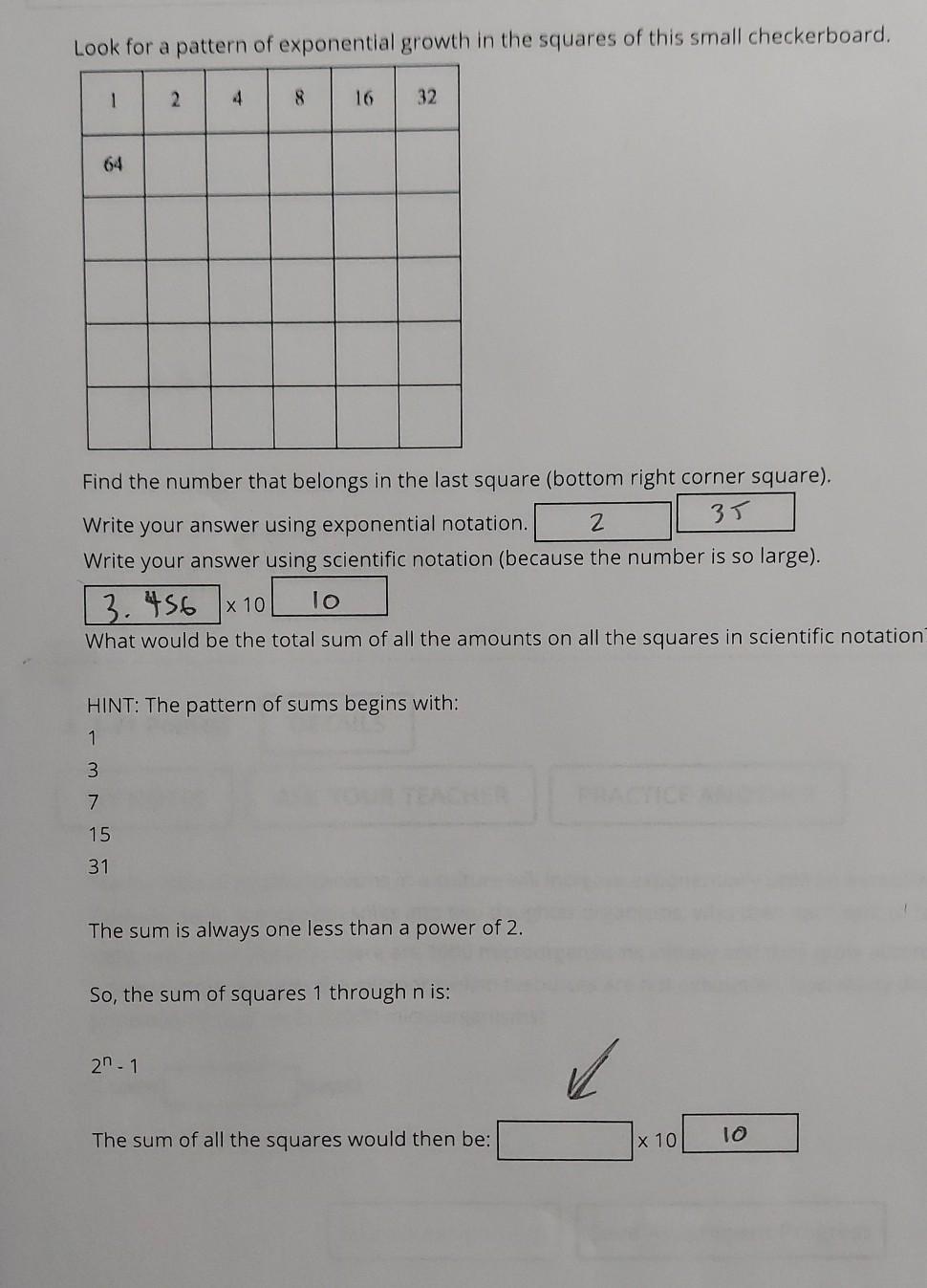 Solved Look for a pattern of exponential growth in the | Chegg.com