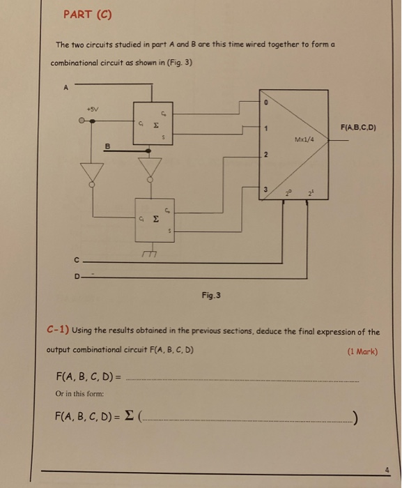 Solved PART (C) The two circuits studied in part A and B are | Chegg.com