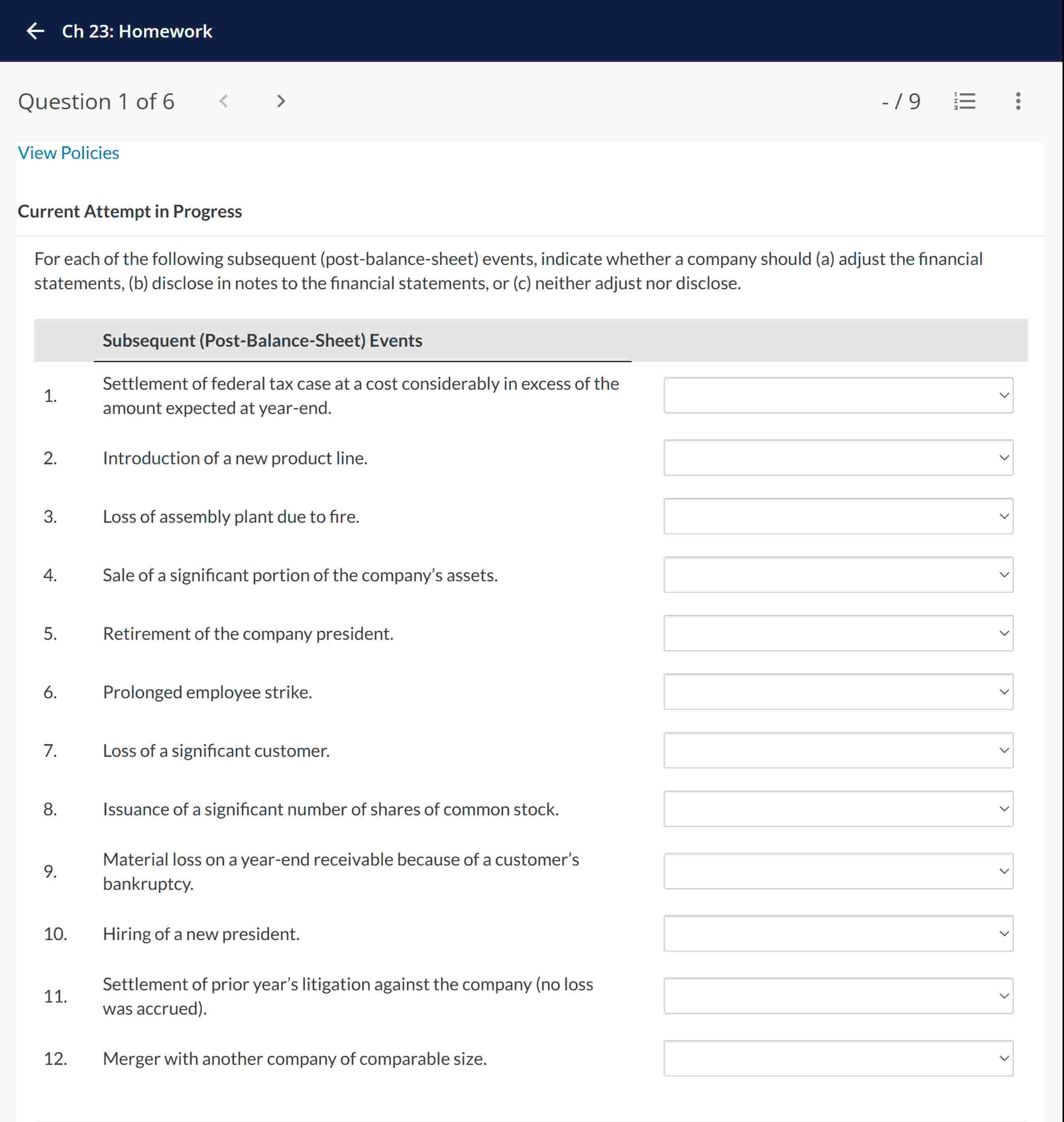 Solved Current Attempt in ProgressFor each of the following | Chegg.com