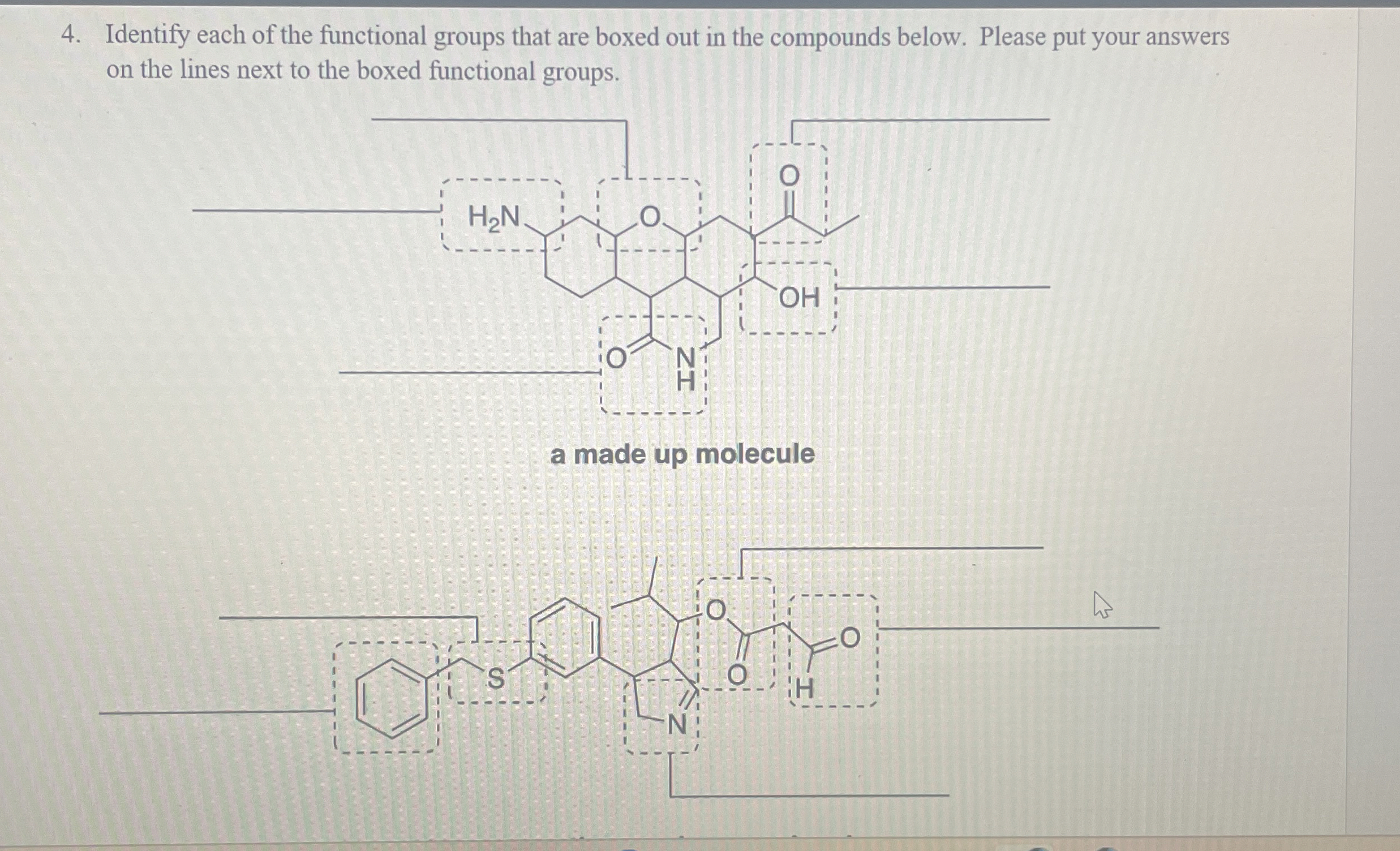 Solved Identify each of the functional groups that are boxed | Chegg.com
