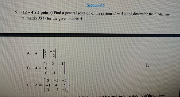Solved Section 3.6 9. (12 = 4 x 3 points) Find a general | Chegg.com
