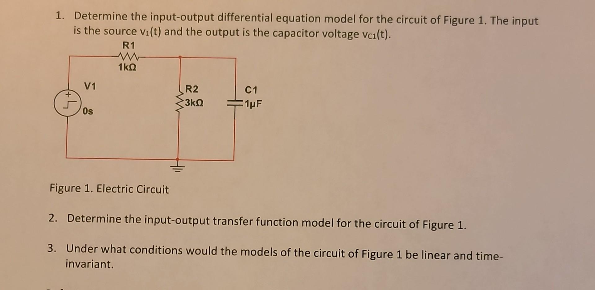 Solved The circuit in (Figure 1) ﻿has the transfer