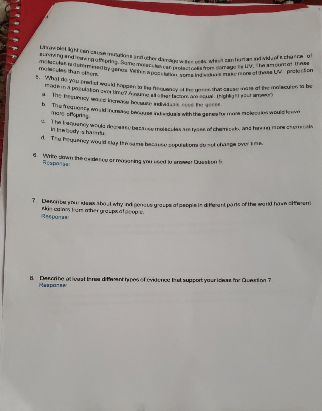 Ultraviolet light can cause mutations and other