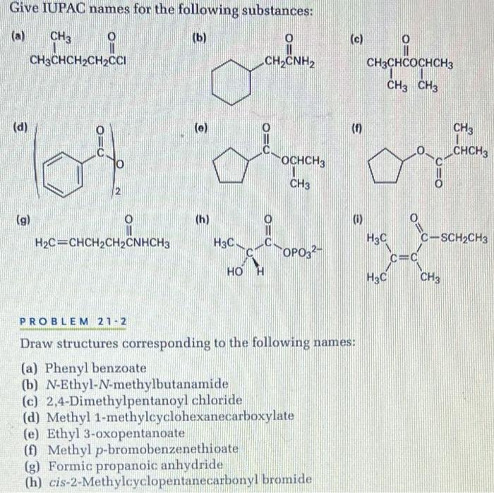 Solved Give IUPAC Names For The Following Substances: (b) | Chegg.com