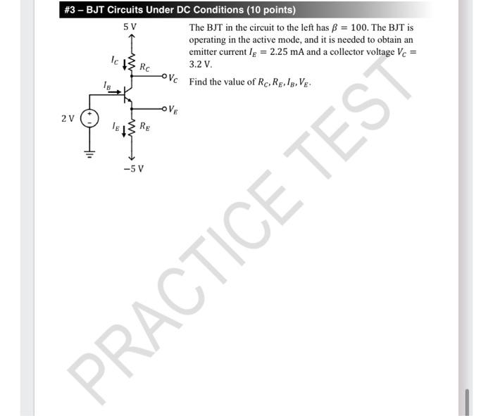 Solved \#3 - BJT Circuits Under DC Conditions (10 Points) | Chegg.com