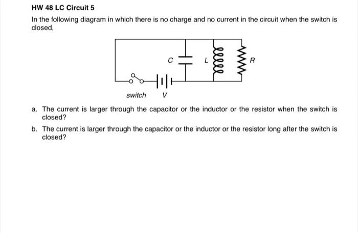 Solved HW 48 LC Circuit 5 In the following diagram in which | Chegg.com