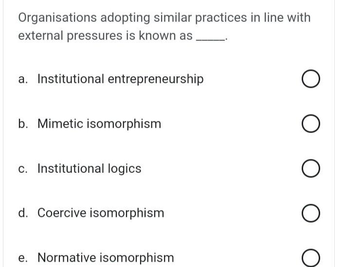 Solved When an individual or organisation drastically