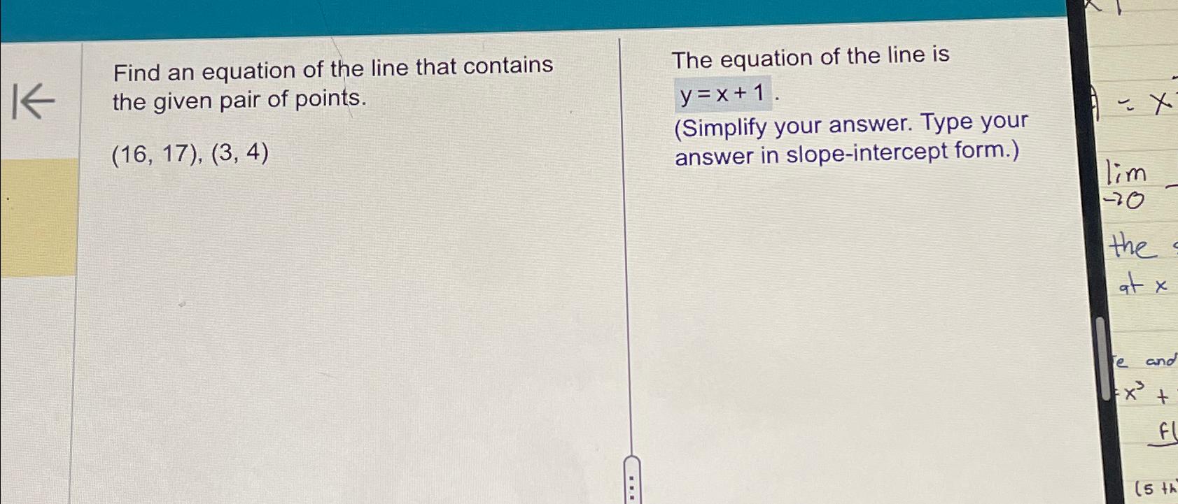 Solved Find an equation of the line that contains the given | Chegg.com
