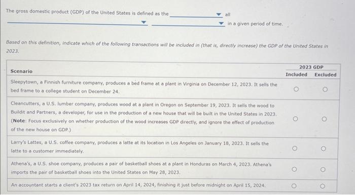 Solved The Gross Domestic Product GDP Of The United States Chegg Com   Image