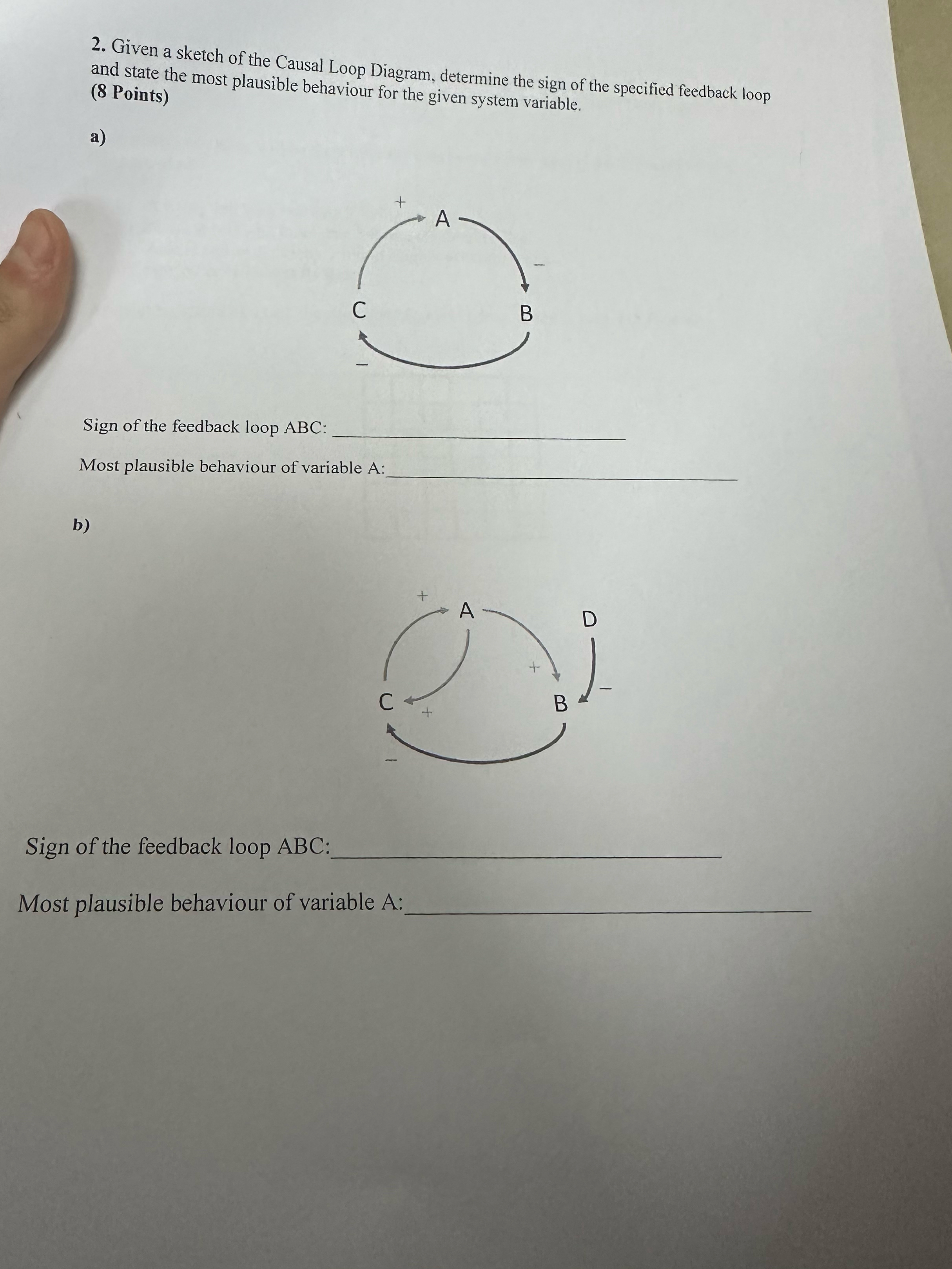 Solved Given a sketch of the Causal Loop Diagram, determine | Chegg.com