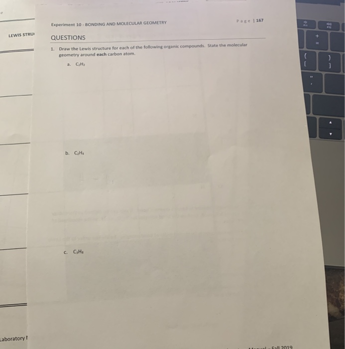 Solved Experiment 10 - BONDING AND MOLECULAR GEOMETRY Page | Chegg.com
