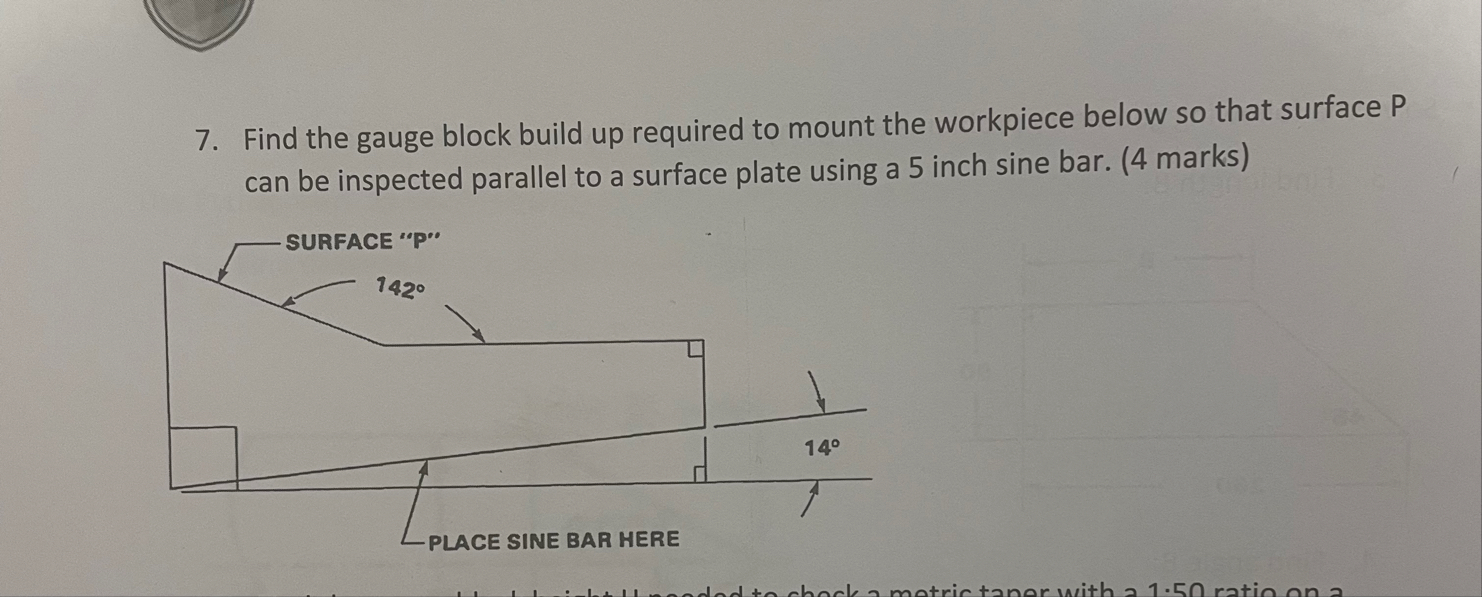 Solved Find the gauge block build up required to mount the | Chegg.com