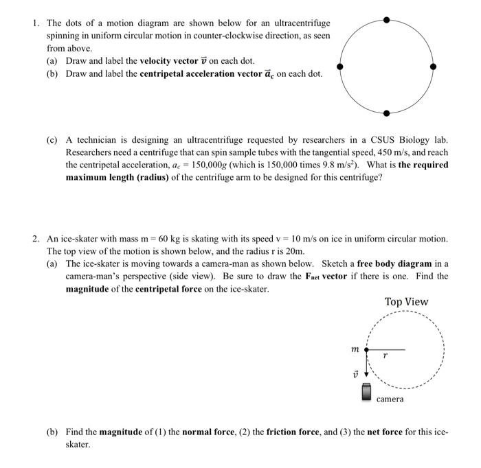 Solved 1. The dots of a motion diagram are shown below for | Chegg.com