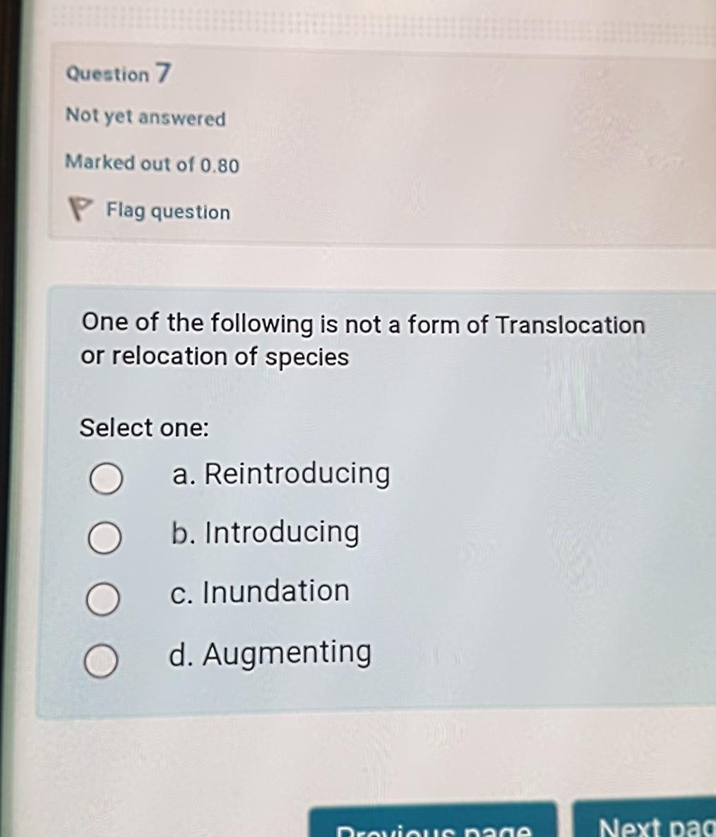 Solved Question 8 Not yet answered Marked out of 0.80 P Flag | Chegg.com
