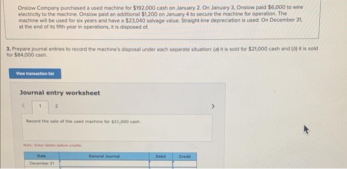 Solved Onslow Company purchased a used machine for $192,000 | Chegg.com