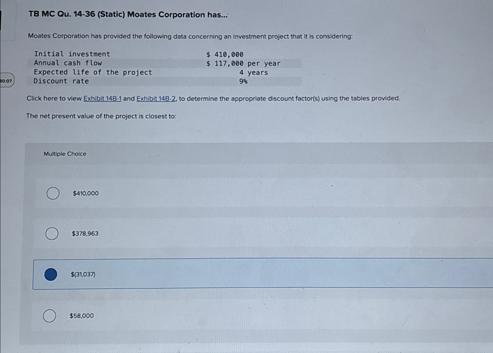 Solved Tb Mc Qu 14 36 Static ﻿moates Corporation