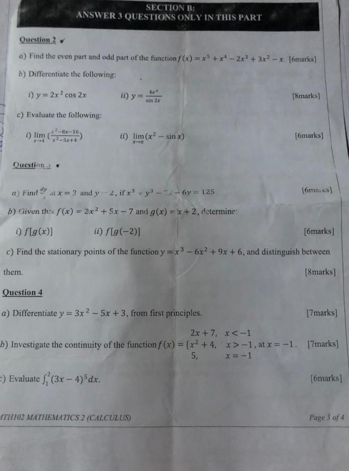 Solved SECTION B:SECTION B: ANSWER 3 ﻿QUESTIONS ONLY IN THIS | Chegg.com