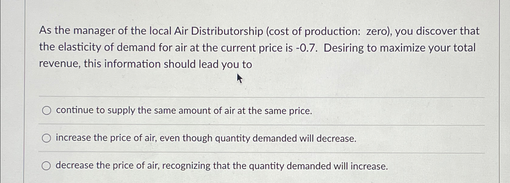 Solved As the manager of the local Air Distributorship (cost